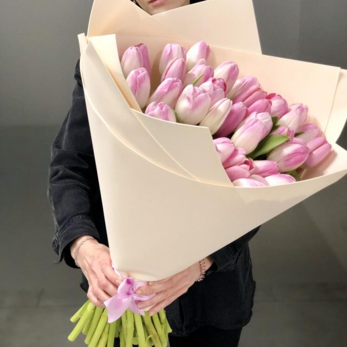 Букет «51 белый тюльпан», фото 4